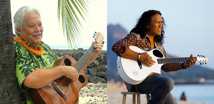 Legends: Keola Beamer and Henry Kapono with Moanalani Beamer Images